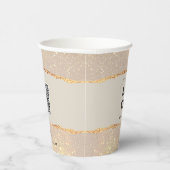 Roos goudroze elegante moderne girale prijsaanduid papieren bekers (Rechts)