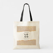 Roos goudroze elegante moderne merknaam tote bag (Achterkant)
