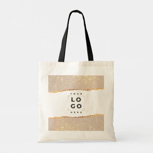 Roos goudroze elegante moderne merknaam tote bag (Achterkant)