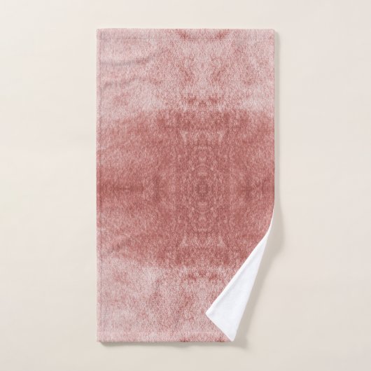 Roos goudroze fluwelen handdoeken en velourflens (Handdoek)