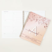 Roos goudroze glitter 2023 moderne sterren planner (Display)