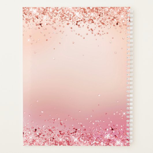 Roos goudroze glitter ballerina monogram 2022 planner (Achterkant)