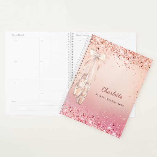 Roos goudroze glitter ballerina monogram 2022 planner (Display)