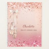 Roos goudroze glitter ballerina monogram 2022 planner (Voorkant)