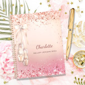 Roos goudroze glitter ballerina monogram 2022 planner