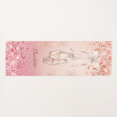 Roos goudroze glitter ballet dansmonogram yogamat (Achterkant (horizontaal))