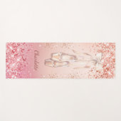 Roos goudroze glitter ballet dansmonogram yogamat (Voorkant (horizontaal))