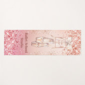 Roos goudroze glitter ballet logo yogamat (Voorkant (horizontaal))