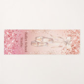 Roos goudroze glitter balletdansstudio yogamat (Voorkant (horizontaal))