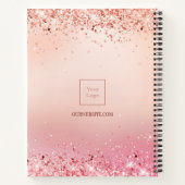 Roos goudroze glitter ddddans logo tijdschrift notitieboek (Achterkant)