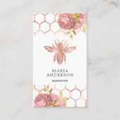 Roos goudroze honingbijenteelt visitekaartje (Voorkant)