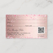 Roos goudroze logo qr code gift certificaat (Achterkant)