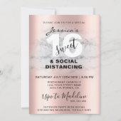 Roos goudroze marmer 16 Birthday Foto afbeelding Kaart (Achterkant)