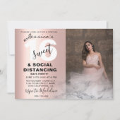 Roos goudroze marmer 16 Birthday Foto afbeelding Kaart (Voorkant)