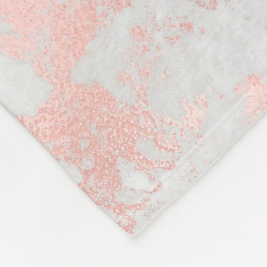 Roos goudroze marmer monogram elegant fleece deken (Hoek)