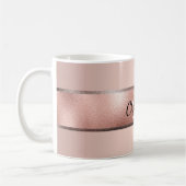 Roos goudroze metalen monogram initiaal elegant koffiemok (Links)