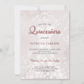 Roos goudroze, moderne elegante quinceanera kaart (Voorkant)