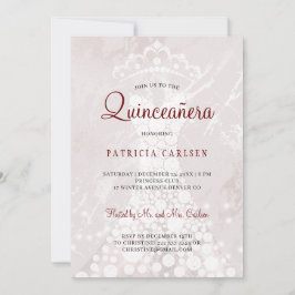 Roos goudroze, moderne elegante quinceanera kaart