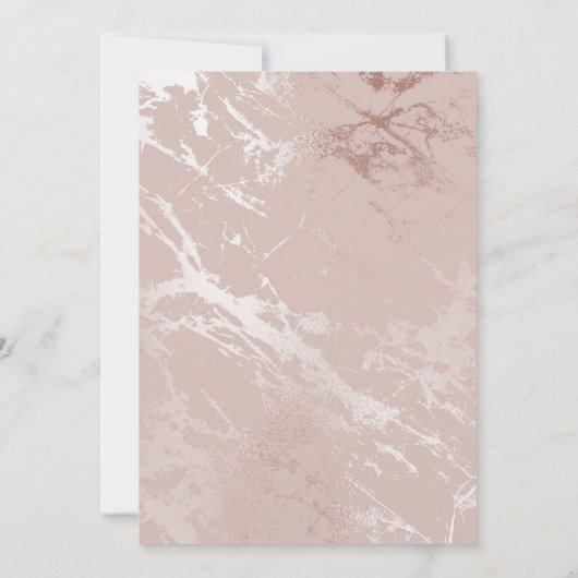 Roos goudroze, moderne elegante quinceanera kaart (Achterkant)