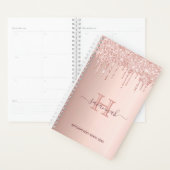 Roos goudroze monogram druppels planner (Display)