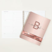 Roos goudroze monogram motivatie elegant planner (Display)
