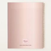 Roos goudroze monogram motivatie elegant planner (Achterkant)