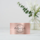 Roos goudroze monogram notaris visitekaartje (Staand voorkant)