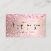 Roos goudroze qr code business gift certificaat (Voorkant)