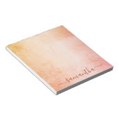 Roos goudroze roze marmer monogram notitieblok (Schuin)