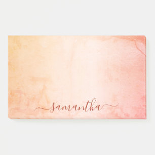 Roos goudroze roze marmer-monogram post-it® notes