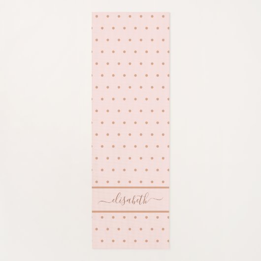 Roos goudroze stippen gestippeld monogram patroon yogamat (Voorkant)