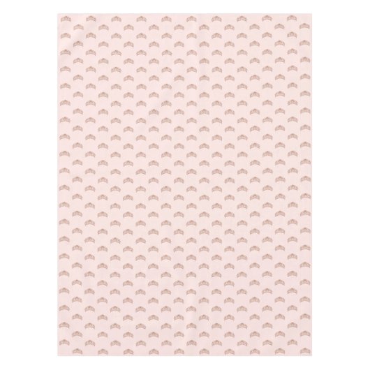 Roos goudroze tiara crown quinceanera tafelkleed (Voorkant)