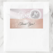 Roos goudroze vlindervlinder rechthoekige sticker (Tas)