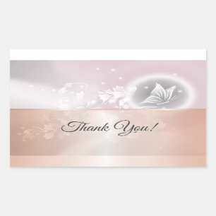 Roos goudroze vlindervlinder rechthoekige sticker