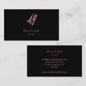 Roos goudschaar en kamzwart visitekaartje (Voorkant / Achterkant)