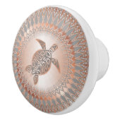 Roos goudschildschildpad en Mandala Kustal Keramische Knop (Rechts)