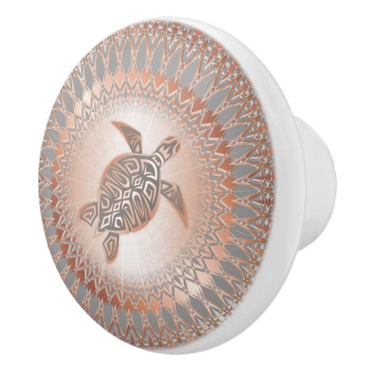 Roos goudschildschildpad en Mandala Kustal Keramische Knop (Rechts)