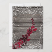 Roos goudschrift rood bladsneeuw Kerstmis Kaart (Achterkant)