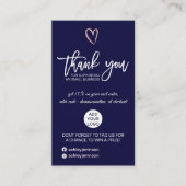 Roos goudscript harnavy logo bedankt visitekaartje (Voorkant)