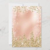 Roos goudsneeuw met kerstwinter bruiloft kaart (Achterkant)