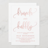 Roos goudsparken brunch en brute uitnodiging (Voorkant / Achterkant)