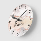 Roos goudstaarten, marmer elegant ronde klok (Hoek)