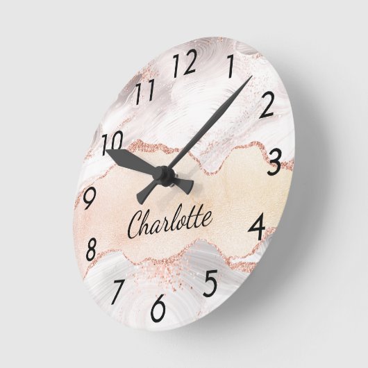 Roos goudstaarten, marmer elegant ronde klok (Hoek)