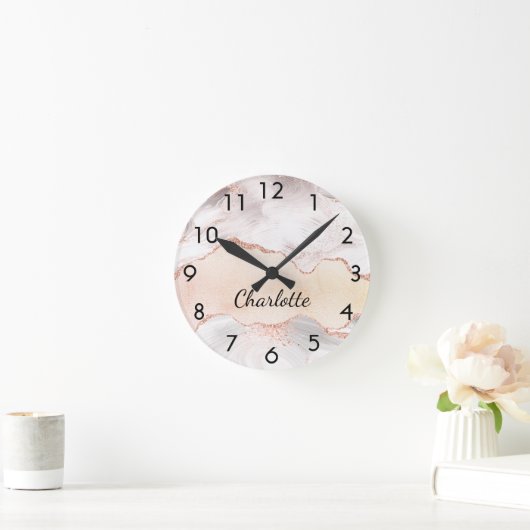 Roos goudstaarten, marmer elegant ronde klok (Huis)