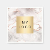 Roos goudstaartroep marmer business logo servet (Voorkant)