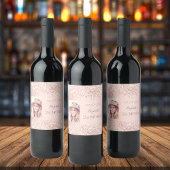 Roos goudstaartwond goudstaartglitter foto wijn etiket