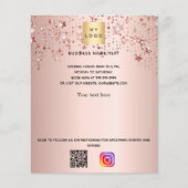 Roos goudsterren business logo qr code instagram flyer (Voorkant)