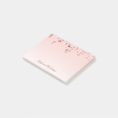 Roos goudsterren koper ombre white pastel post-it® notes (Schuin)