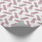 Roos goudStippen ananassen Cadeaupapier (Hoek)