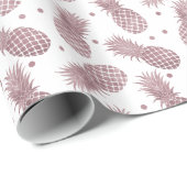 Roos goudStippen ananassen Cadeaupapier (Rol Hoek)